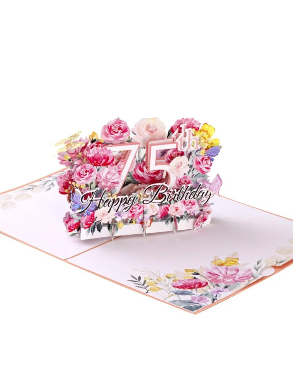 Happy 75th Birthday Pop-Up Card for Women, Wife, 75th Birthday Gift for, Mom, 3D